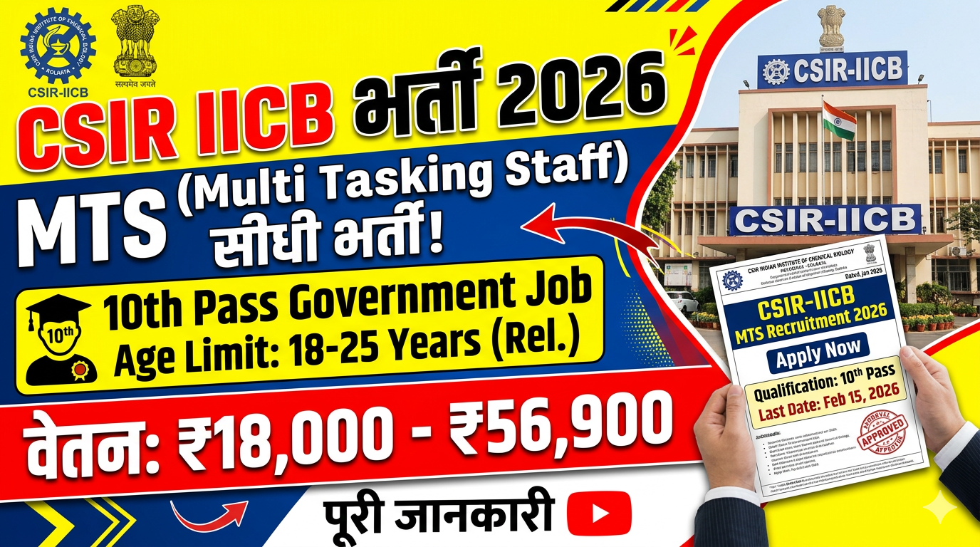 CSIR IICB Multi-Tasking Staff ( MTS ) Recruitment 2026